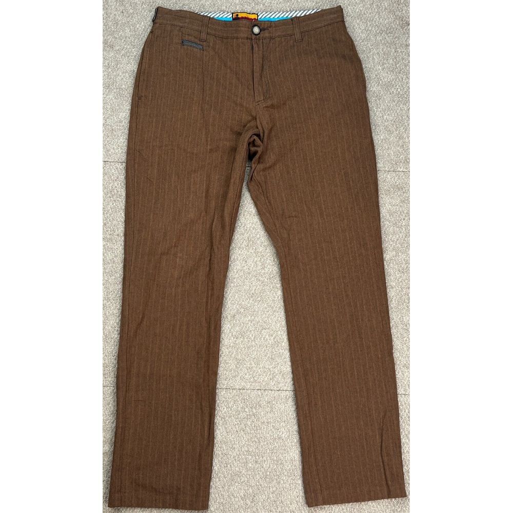 Brooklyn Industries Men's Striped Adjustable Waist Khaki Pants Size 32‎ (32x30)